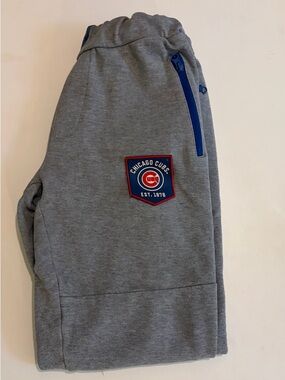 Chicago Cubs Grey Jogger Sweatpants with Blue Accents